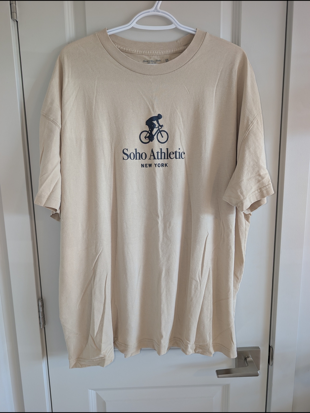 Abercrombie & Fitch Cream Soho Athletic Logo Tee